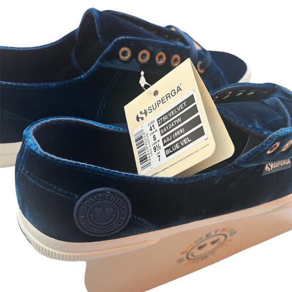 SOMETHING NAVY X SUPERGA | Limited Edition - Blue Velvet Sneaker - 9.5 NWT - Picture 8 of 8